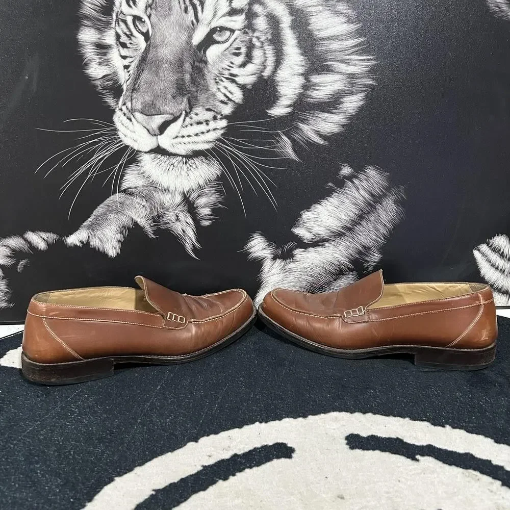 Johnston & Murphy Cresswell Venetian Loafer Shoes Men 11.5M Brown Leather Formal